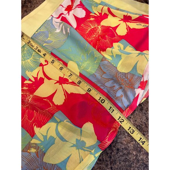 Brooks Skort Yellow Red Floral Pattern Size XL Tennis Golf Pickleball - Picture 7 of 8